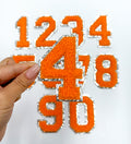 Orange Silver Chenille Embroidery Patch