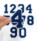 Navy Silver Chenille Embroidery Patch