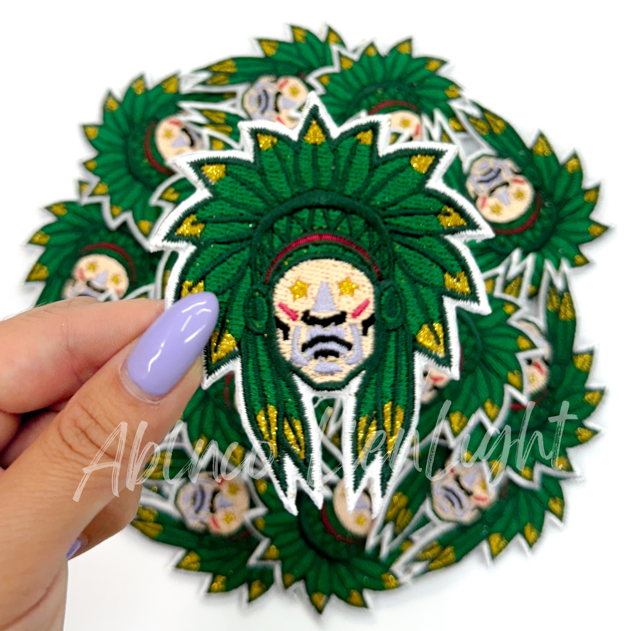 Indian Chiefs Green Embroidery Patch - Small