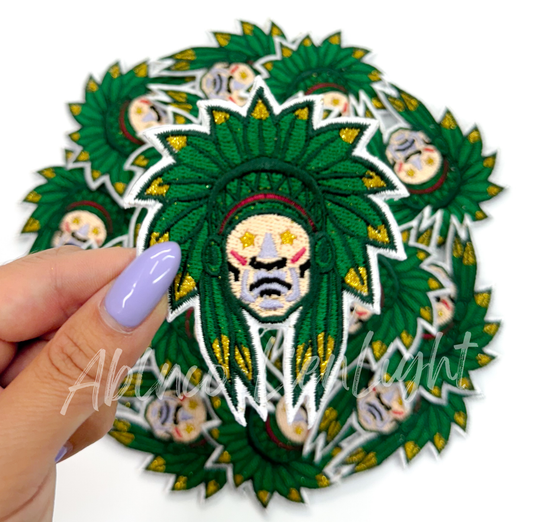 Green Indian Chiefs Embroidery Hat Patch