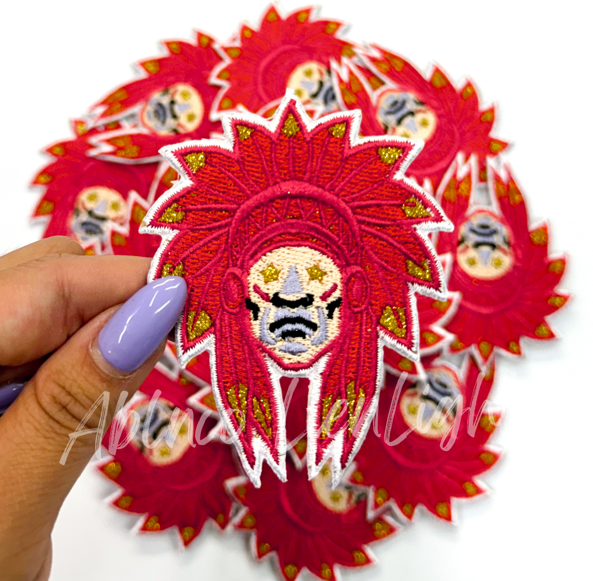 Indian Chiefs Red Embroidery Patch - Small