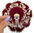 Indian Chiefs Maroon Embroidery Patch - Small