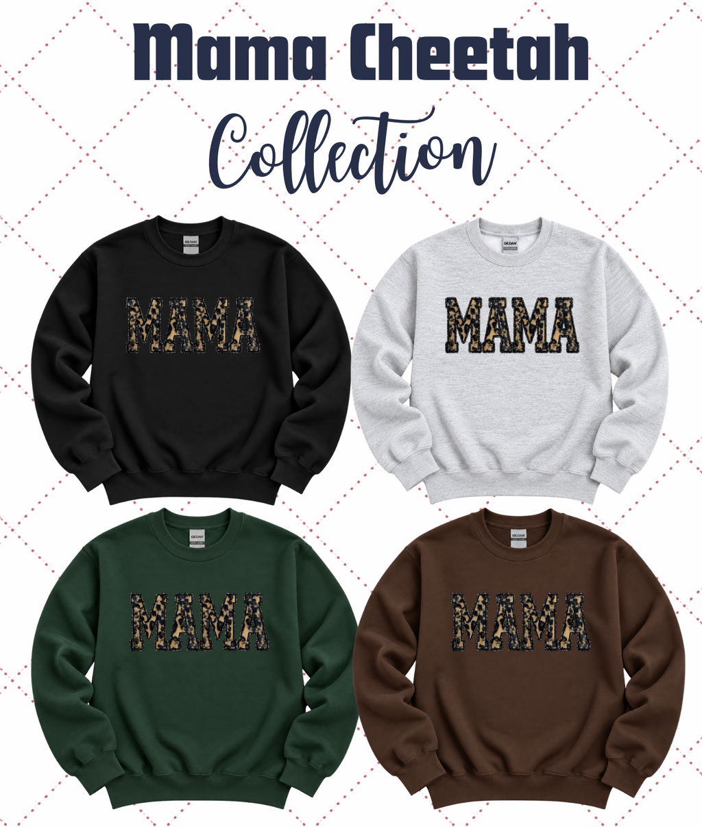 Cheetah Mama Holiday Fuzzy Patch Sweatshirt