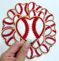 Baseball Heart Chenille Patch