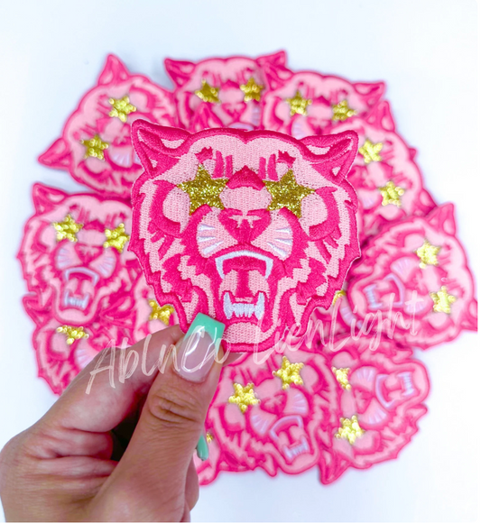 Wildcat Pink Mascot © Embroidery Hat Patch