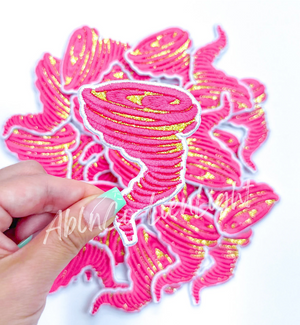 Pink Cheetah Print Glitter Star Patch
