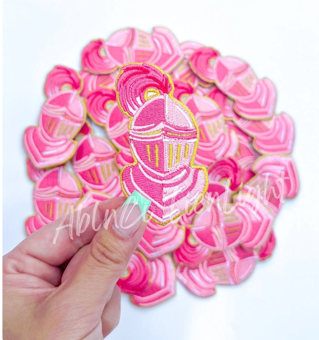 Knights Pink Mascot © Embroidery Hat Patch