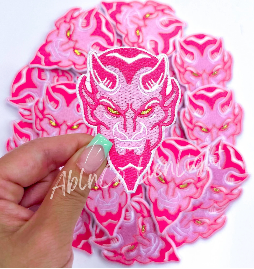 Devil Pink Mascot Embroidery © Hat Patch