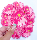 Gamecock Mascot Pink Embroidery Patch - Small