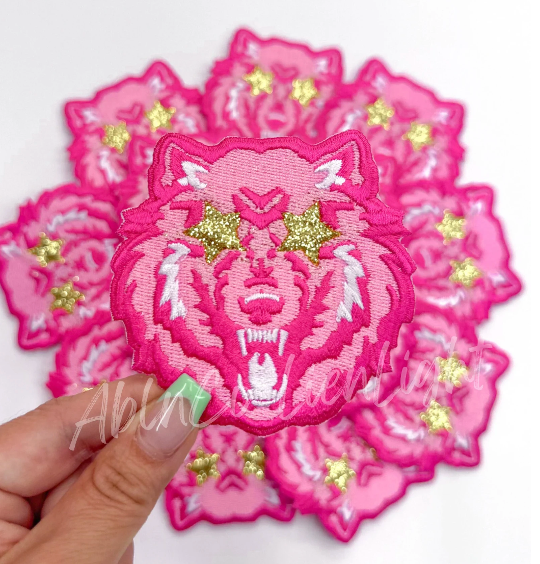 Bears Pink Mascot © Embroidery Hat Patch