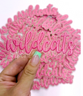 Wildcats Mascot Script Pink Embroidery Patch - Small