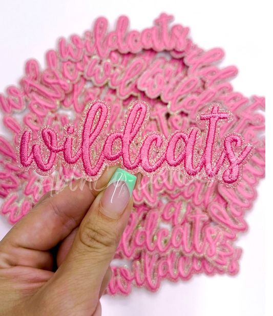 Wildcats Pink Mascot Names Embroidery Hat Patch