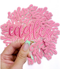 Eagles Mascot Script Pink Embroidery Patch - Small