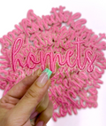 Hornets Mascot Script Pink Embroidery Patch - Small