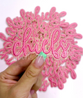 Chiefs Mascot Script Pink Embroidery Patch - Small