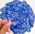 Royal Blue Game Day Pennant Flag Rhinestone Embroidery Patch