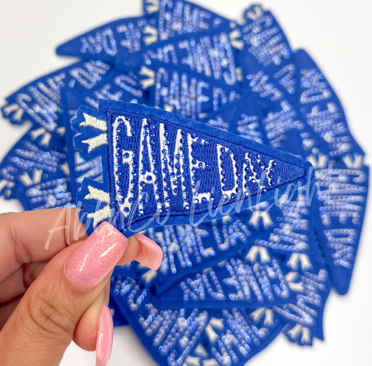 Royal Game Day Flags Rhinestone Embroidery Patch