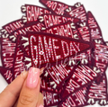 Maroon Game Day Pennant Flag Rhinestone Embroidery Patch