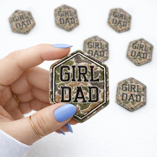 Girl Dad Camo Embroidered Mens Patch