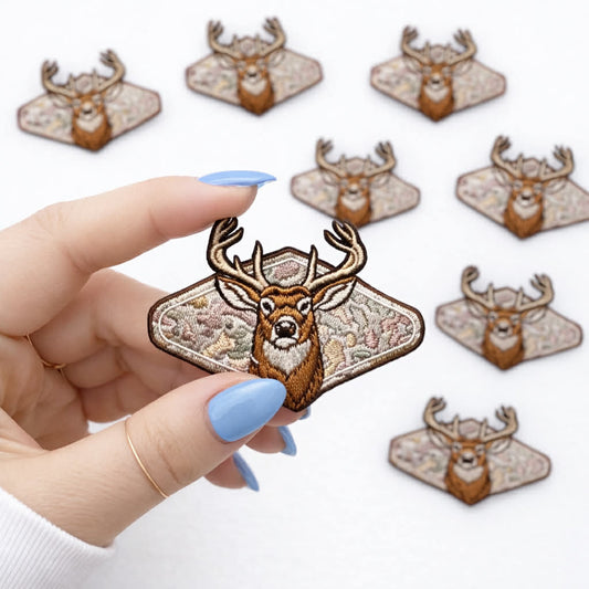 Deer Camo Embroidered Mens Patch