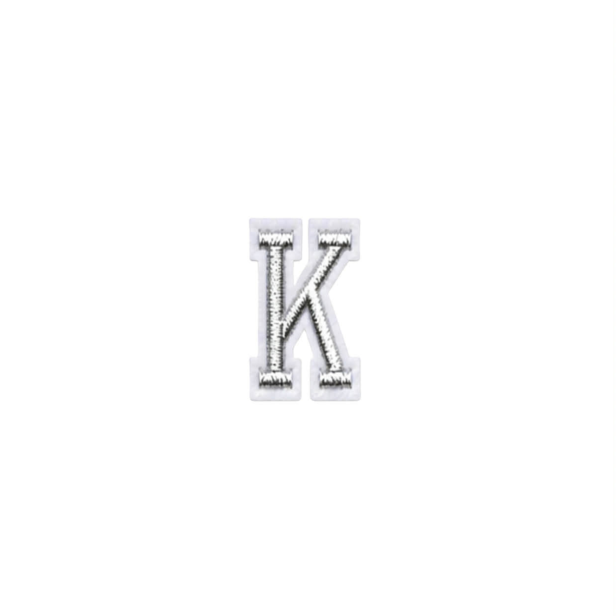 Mini Silver Letters Embroidered Dog Patch