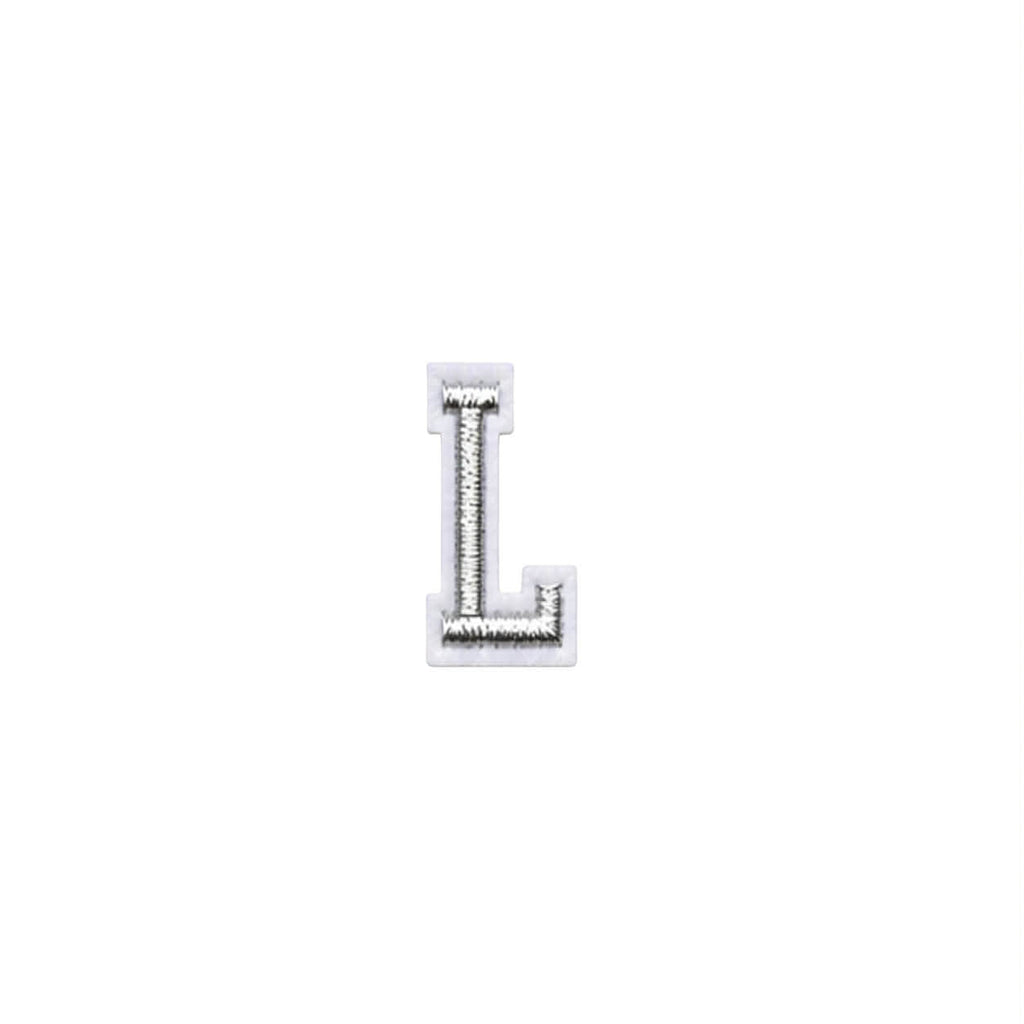 Mini Silver Letters Embroidered Dog Patch