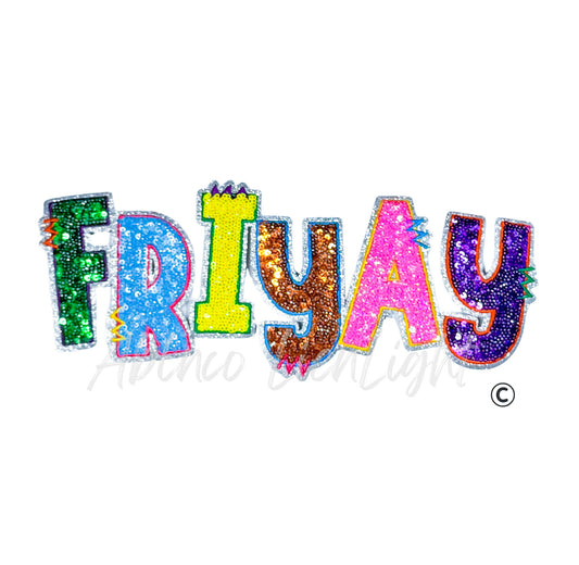 Friyay Sequins Teacher Patch - Large