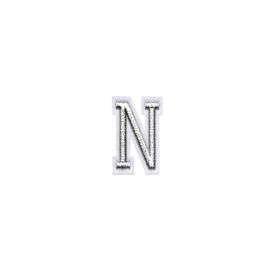 Mini Silver Letters Embroidered Dog Patch