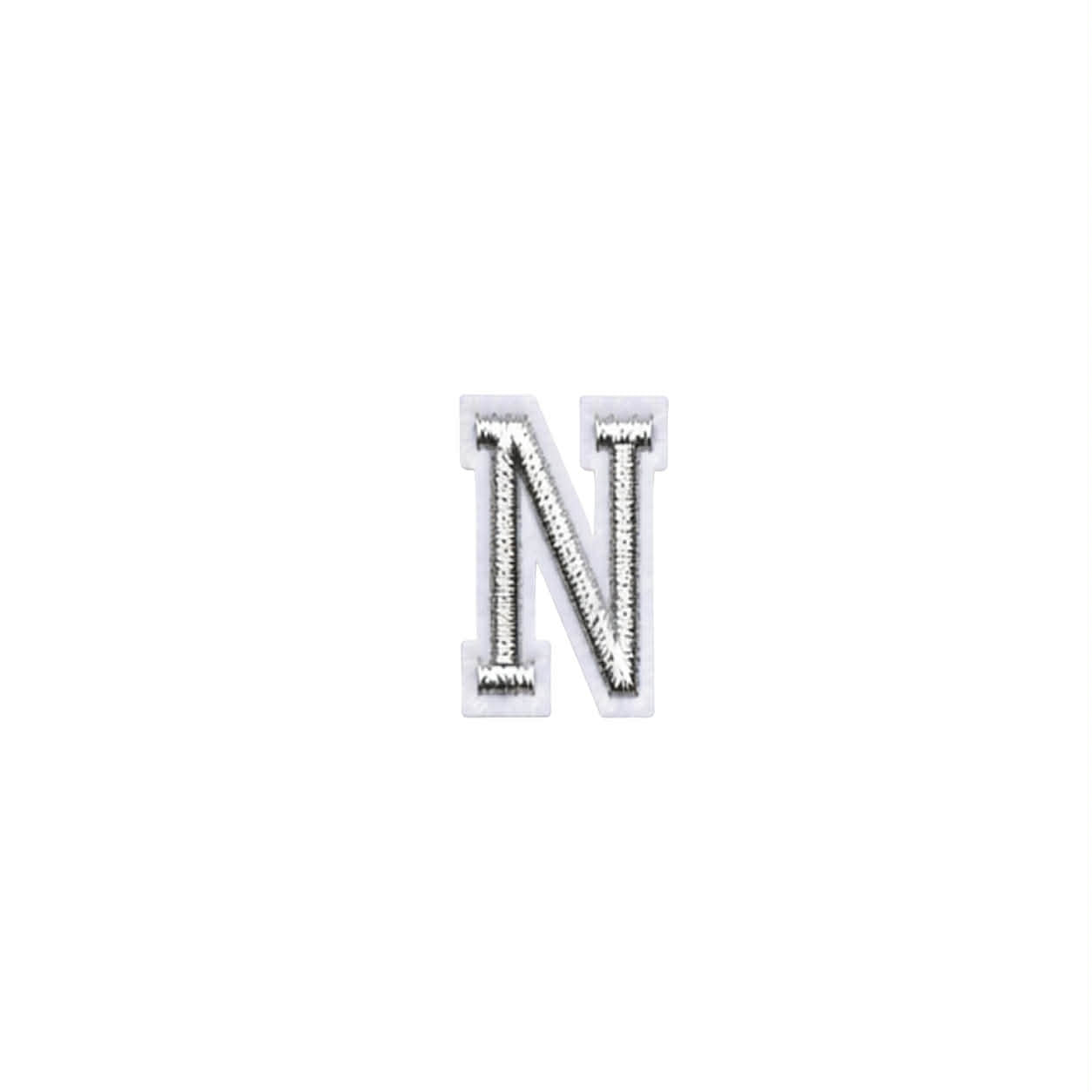 Mini Silver Letters Embroidered Dog Patch
