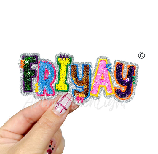 Friyay Sequins Teacher Patch - Small