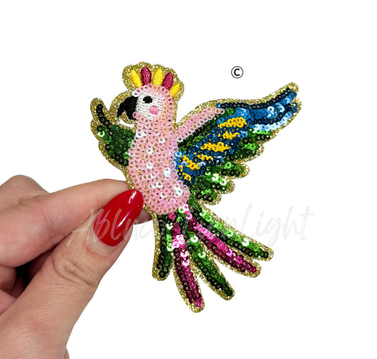 Parrot Summer Sequin Patch-Small