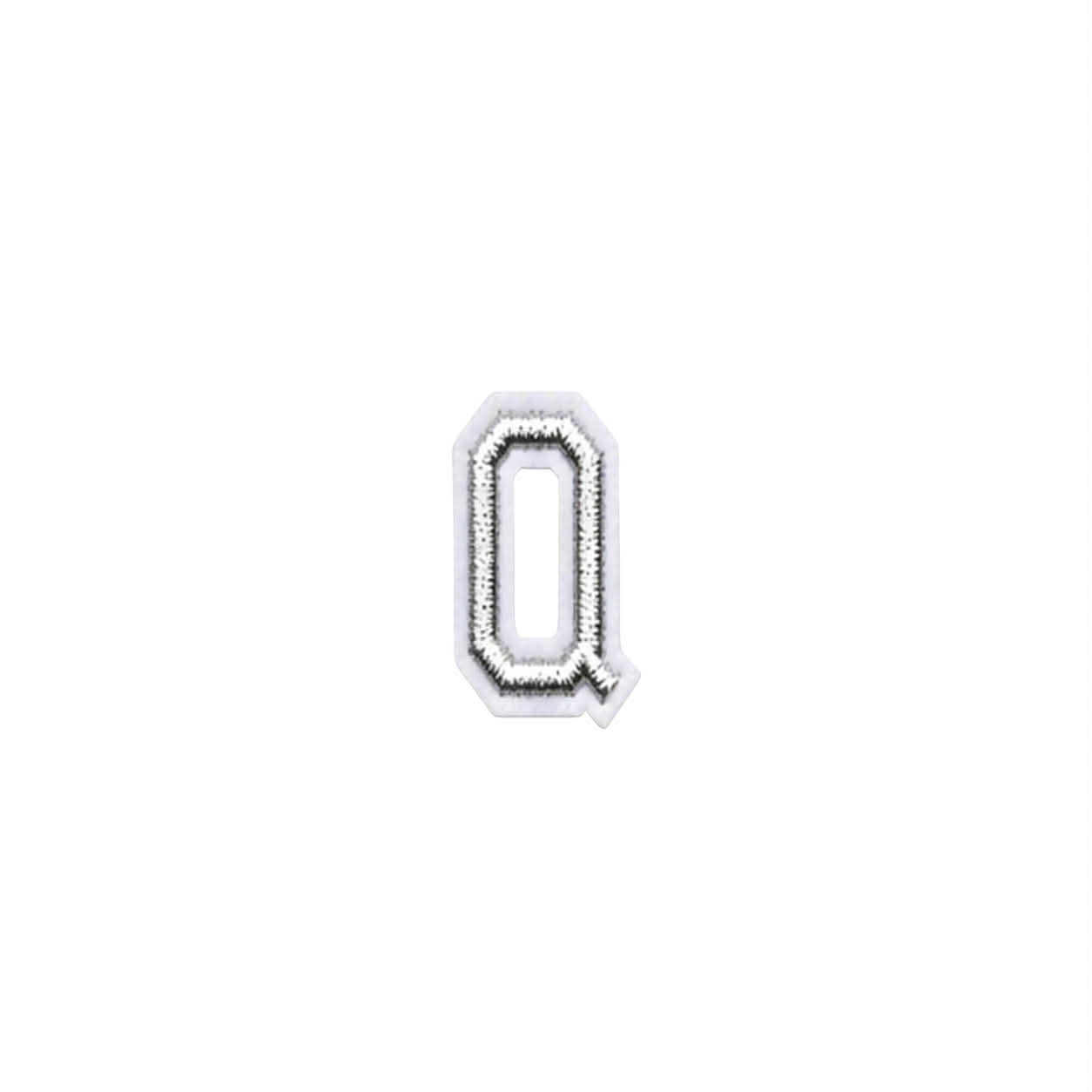 Mini Silver Letters Embroidered Dog Patch