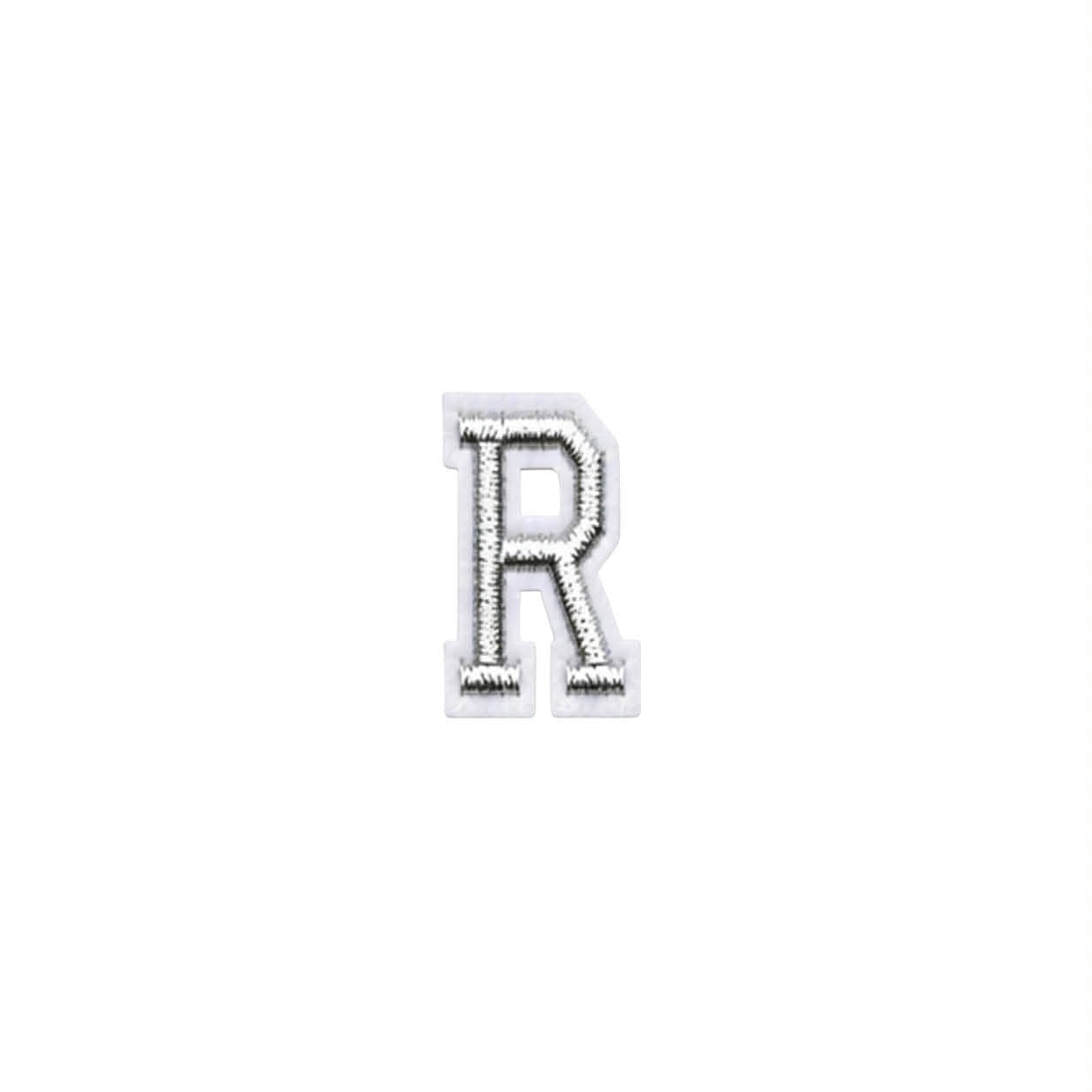 Mini Silver Letters Embroidered Dog Patch