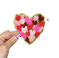 Multi Hearts Sequins Valentines Day Patch - Small