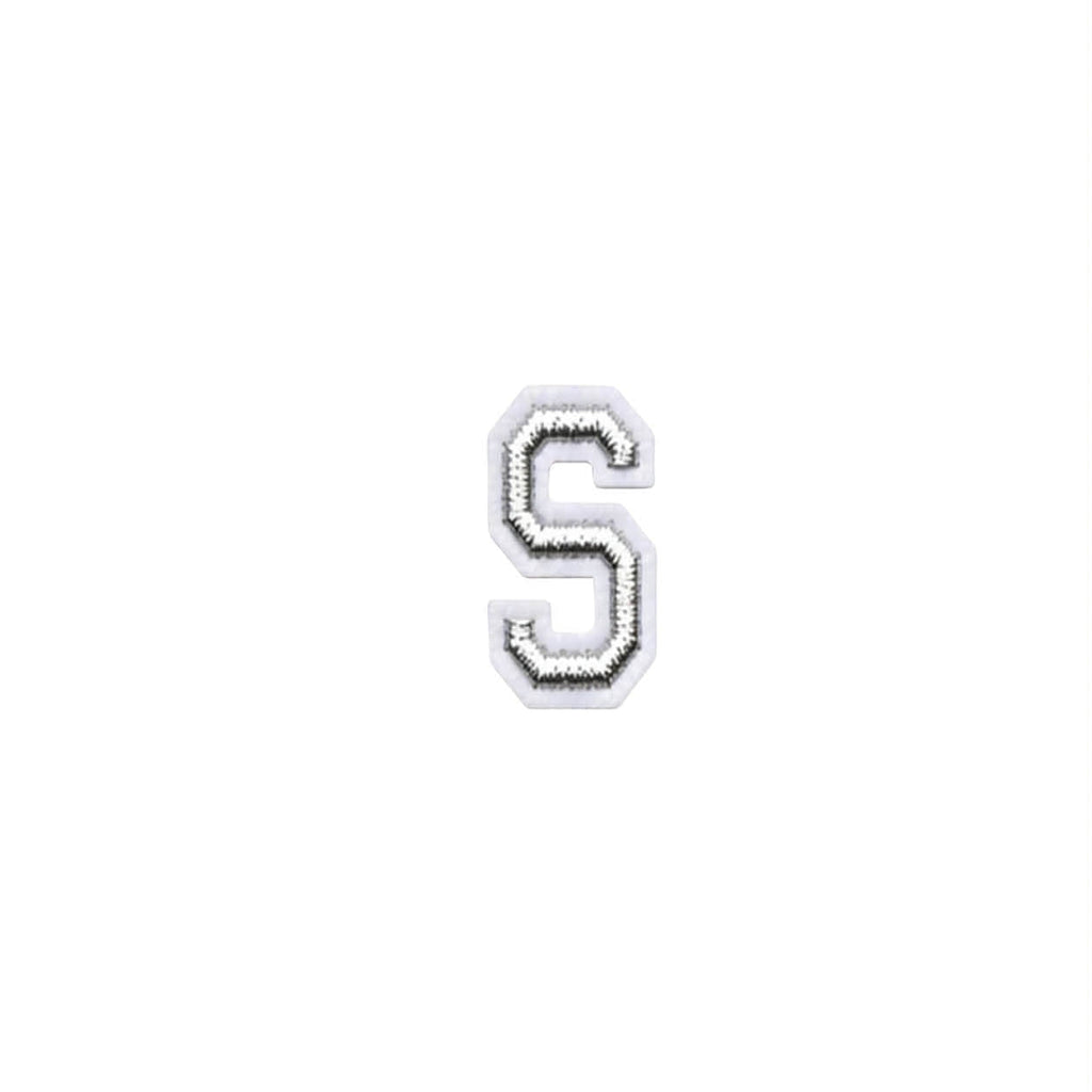 Mini Silver Letters Embroidered Dog Patch