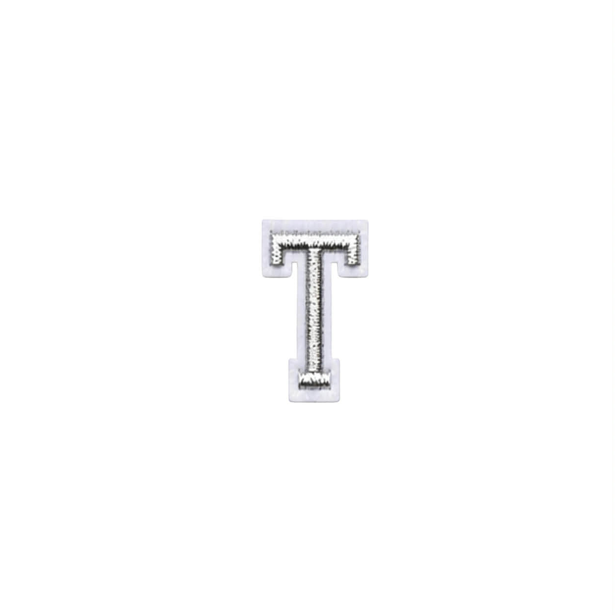 Mini Silver Letters Embroidered Dog Patch