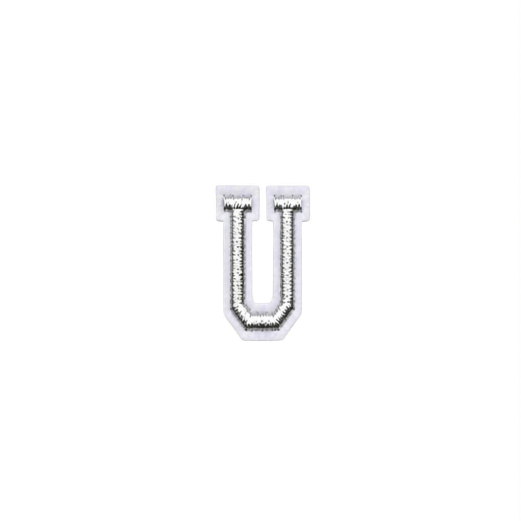 Mini Silver Letters Embroidered Dog Patch