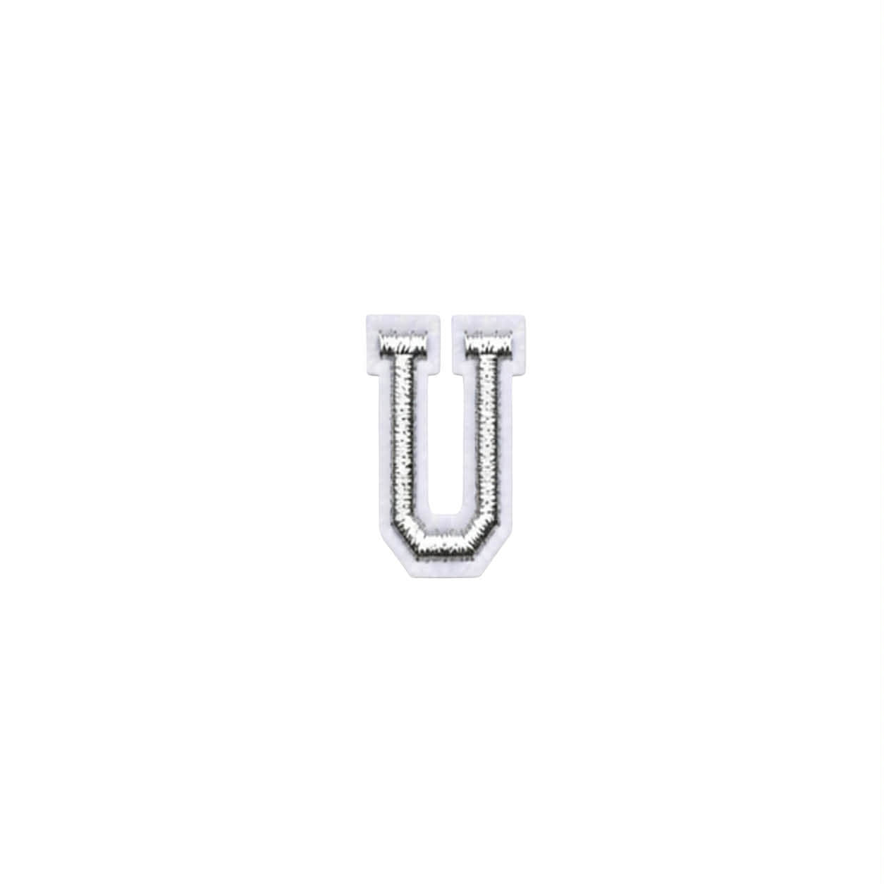Mini Silver Letters Embroidered Dog Patch