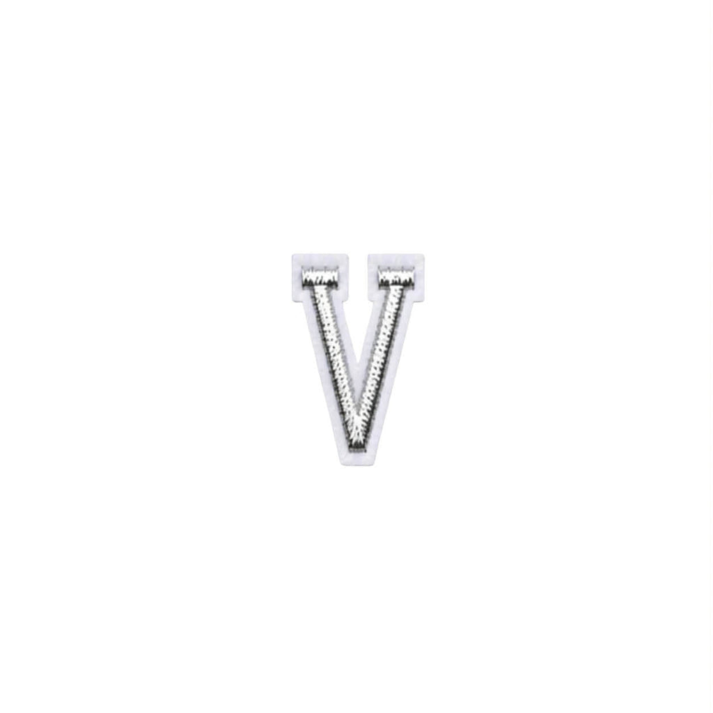 Mini Silver Letters Embroidered Dog Patch