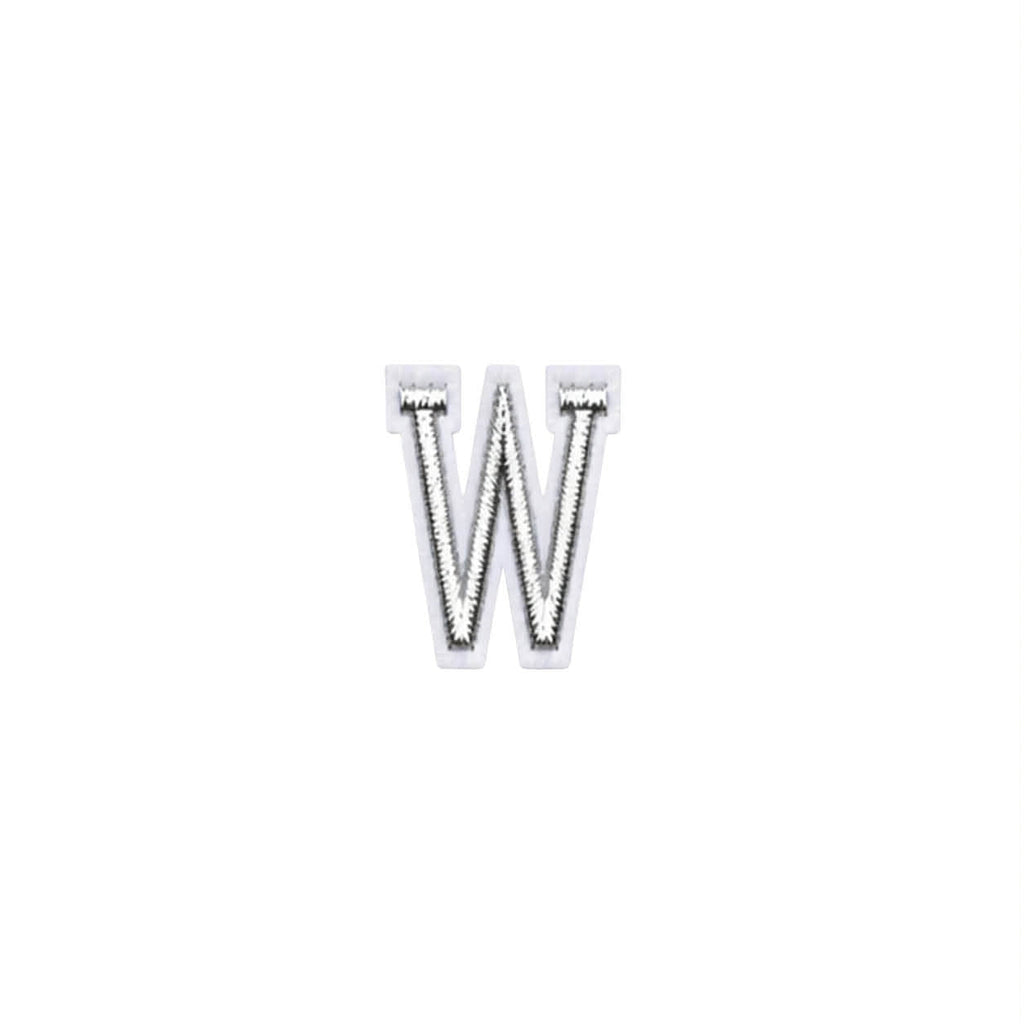 Mini Silver Letters Embroidered Dog Patch