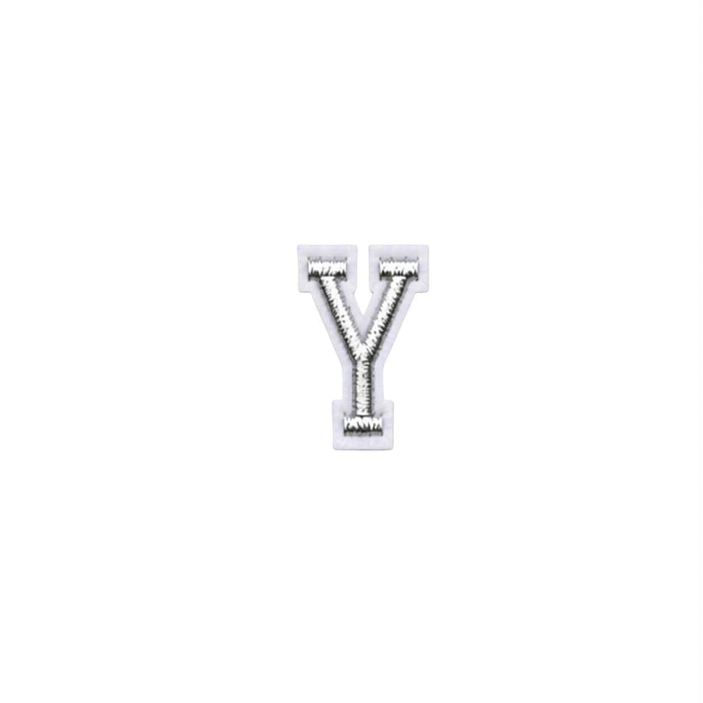 Mini Silver Letters Embroidered Dog Patch