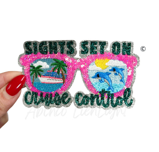 Sights Set on Cruise Control Summer Sequin Patch-Small