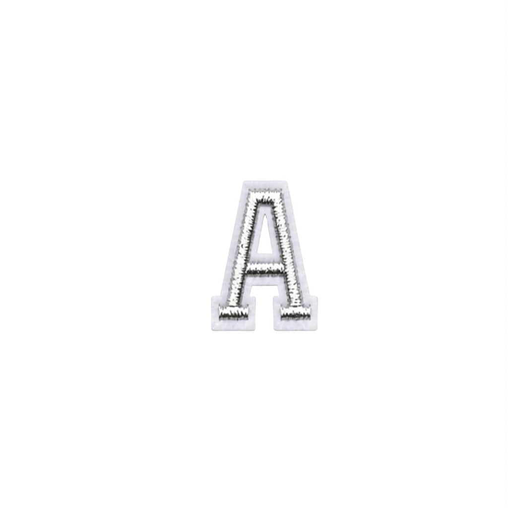 Mini Silver Letters Embroidered Dog Patch