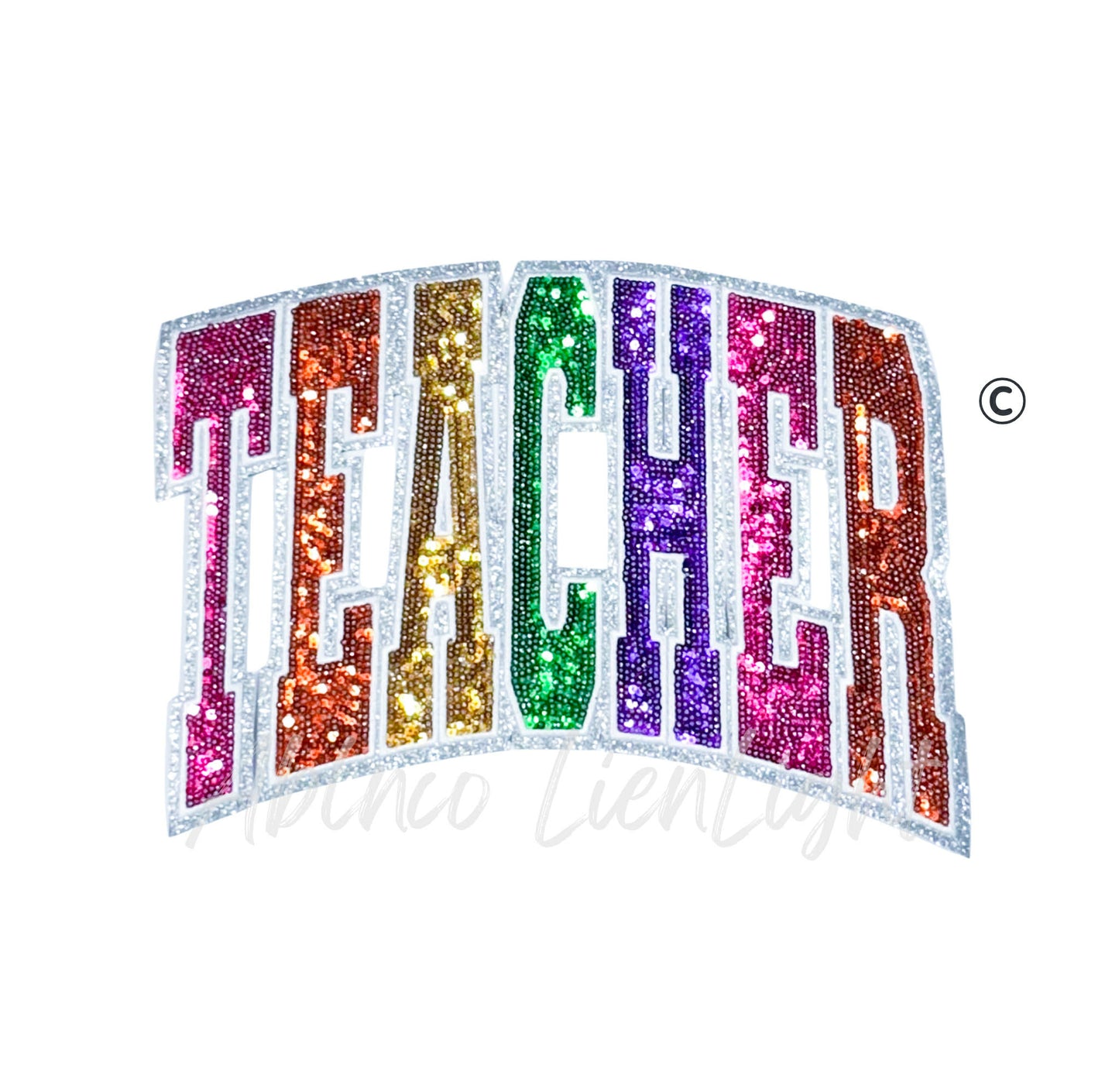 Teacher Sequins Teach  Patch - Large