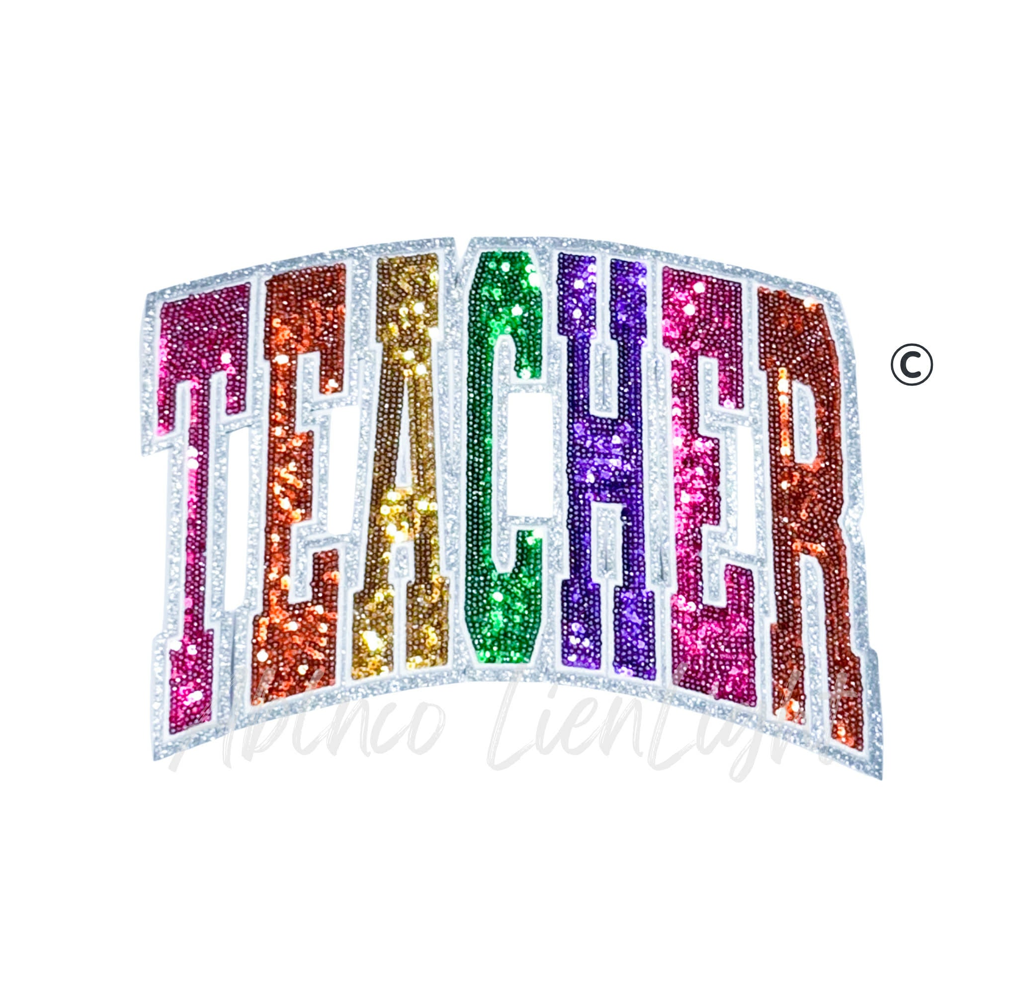 Teacher Sequins Teach  Patch - Large