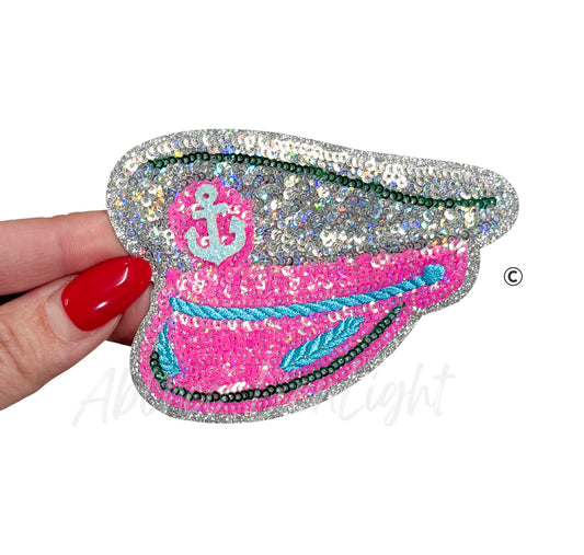 Captain's Hat Summer Sequin Patch-Small