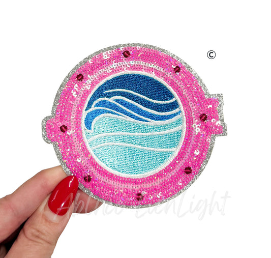 Porthole Summer Sequin Patch-Small