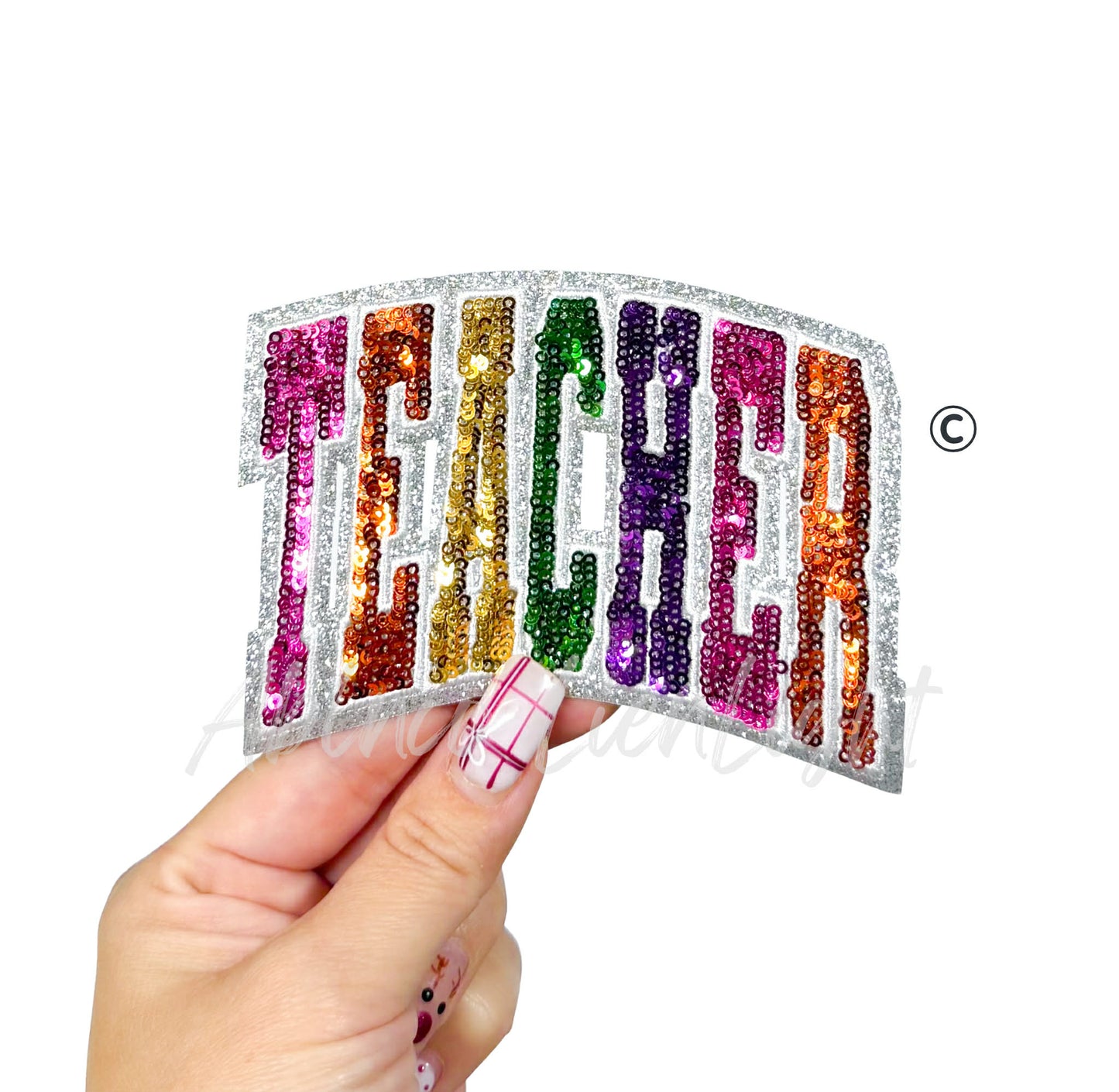Teacher Sequins Teach  Patch - Small