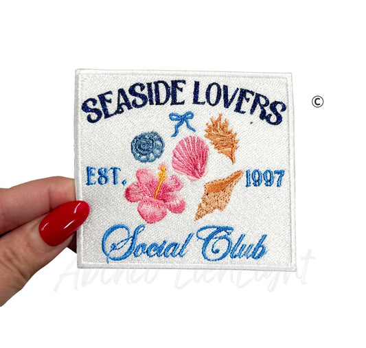 Seaside Lovers Social Club Summer Embroidered Patch-Small