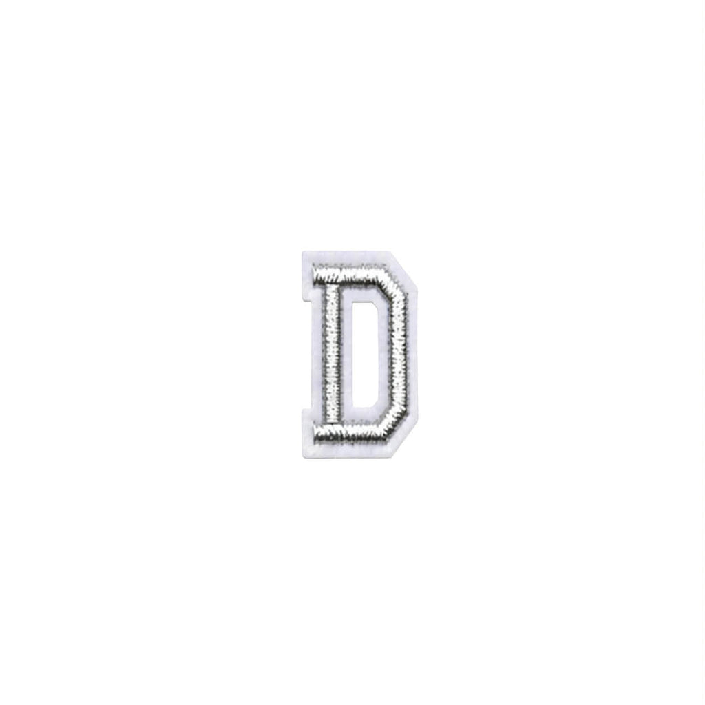 Mini Silver Letters Embroidered Dog Patch